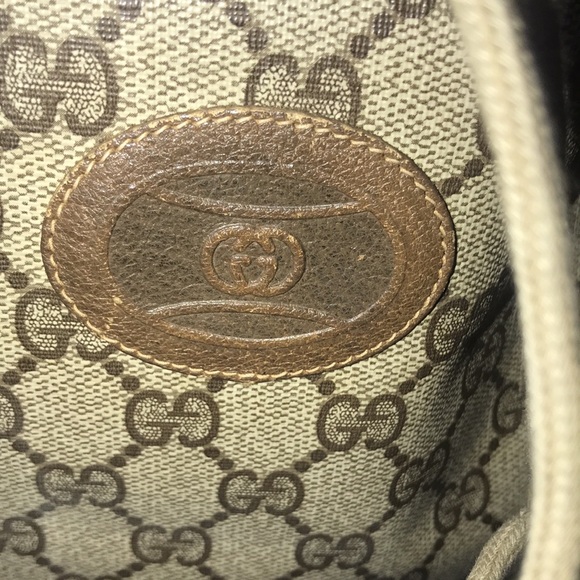 AUTHENTIC VINTAGE COATED CANVAS GUCCI DRAWSTRING BAG - Picture 4 of 17